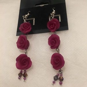 Handmade Rose Earrings