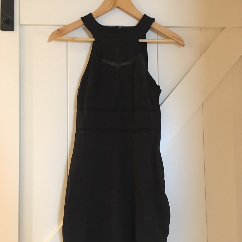Mesh inlay body con dress