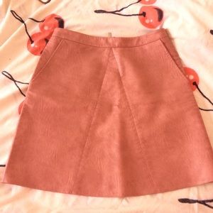 Dust pink leather Mini Skirt