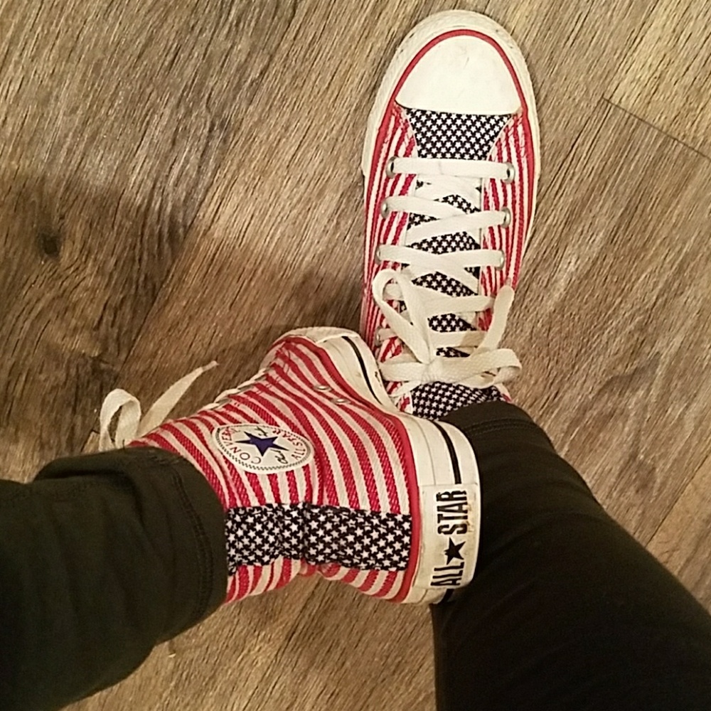 RED*WHITE*BLUE American hi-top converse