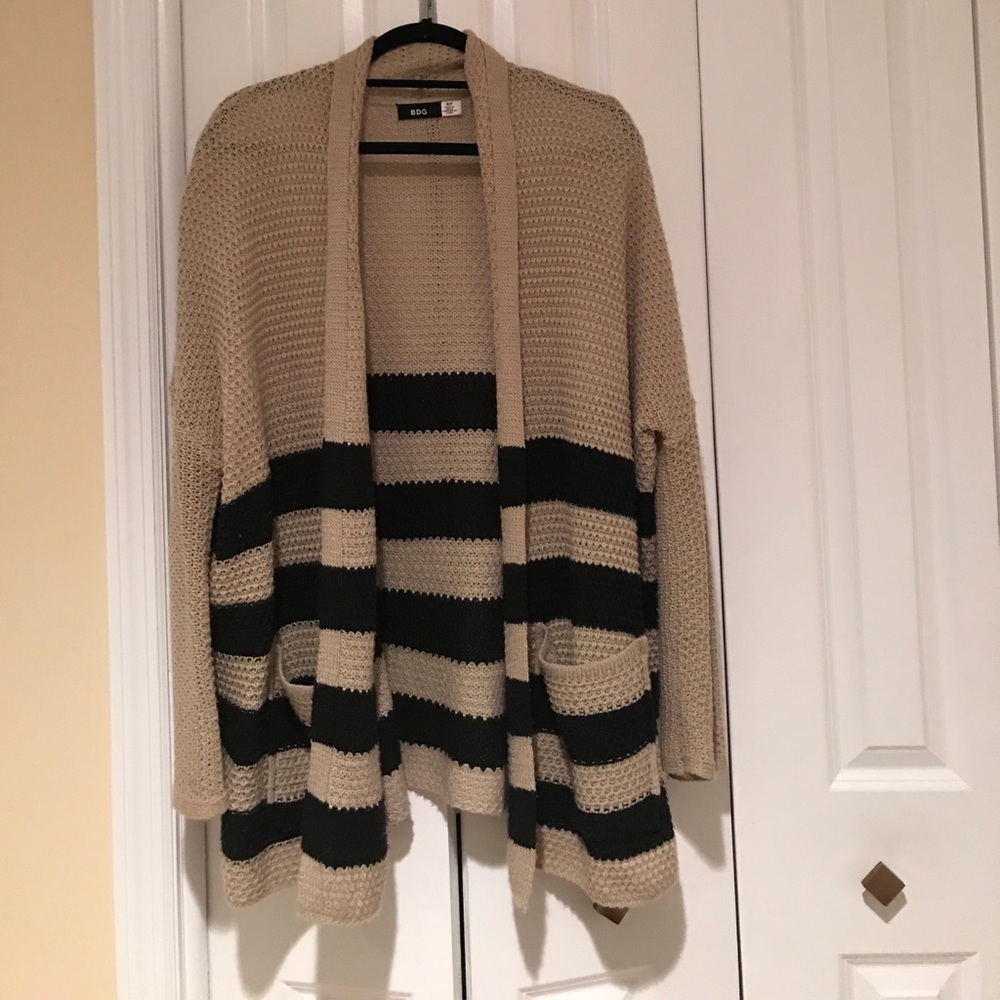 BDG striped open cardigan