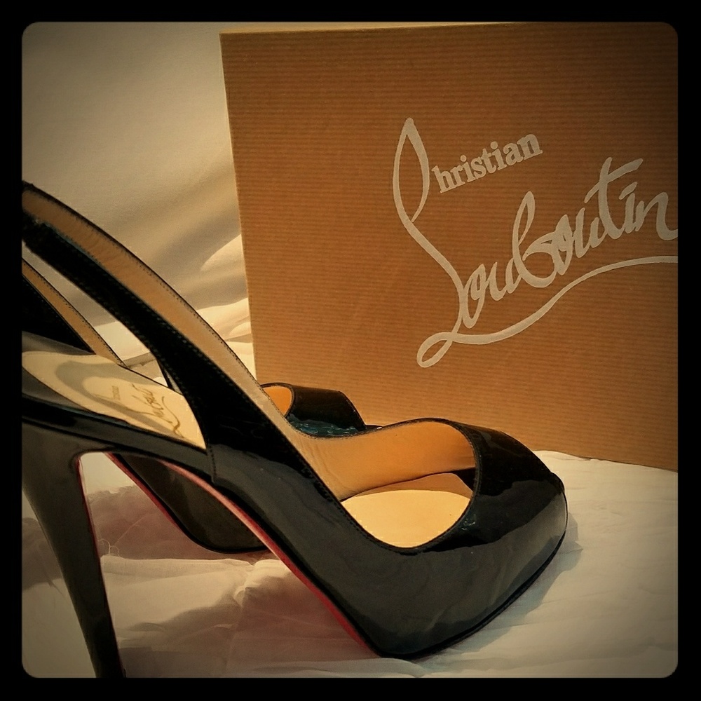 Louboutin Prive 120 Black Patent Leather