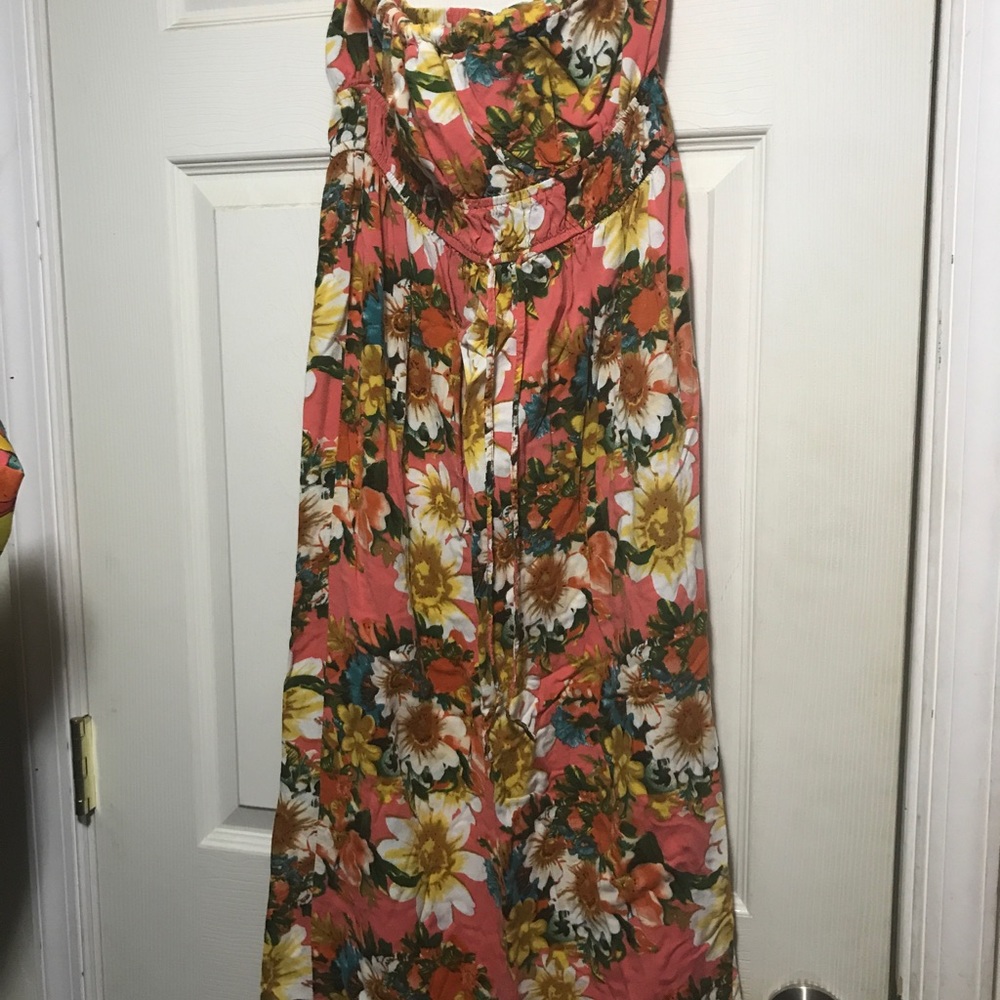 Strapless Maxi Dress size Medium Floral print