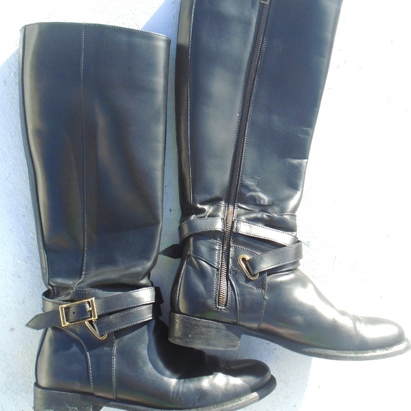 FIRM! BURBERRY BLACK EQUESTRIAN RIDING BOOTS SZ 39 - Picture 8 of 8