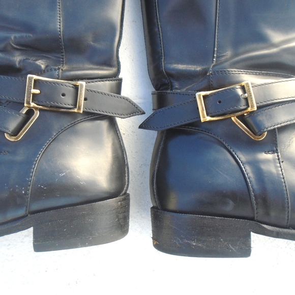 FIRM! BURBERRY BLACK EQUESTRIAN RIDING BOOTS SZ 39 - Picture 5 of 8