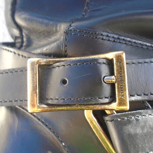 FIRM! BURBERRY BLACK EQUESTRIAN RIDING BOOTS SZ 39 - Picture 6 of 8