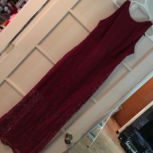 Beautiful short dress with long red lace worn once