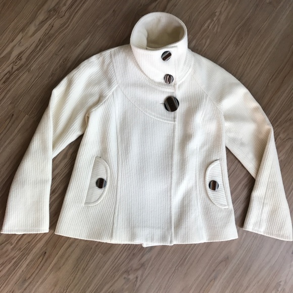 SOLD Liquid Funnel Neck Luxury Cream Jacket 2 - Picture 7 of 8