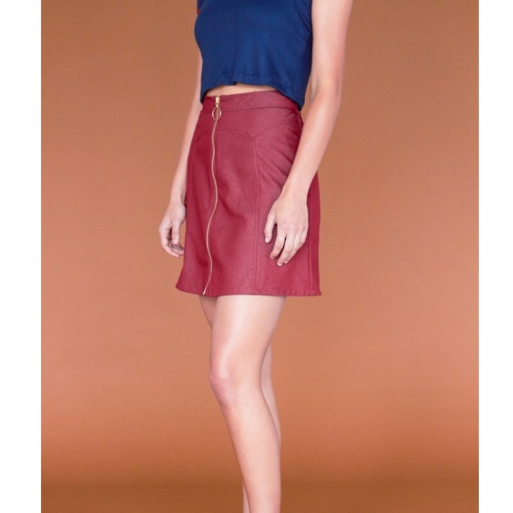 Crimson Denim Monica Zip Up Skirt