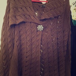 For Joseph xl brown crocheted cardigan...