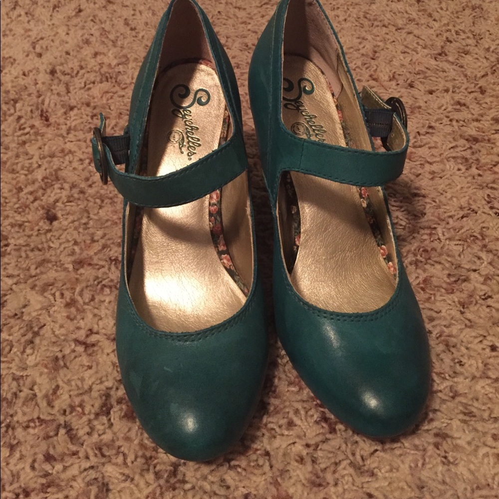 Seychelles Chunky Heel Maryjane - Teal