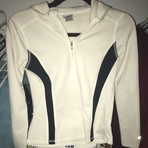 White & Black Champion Zip up hoodie