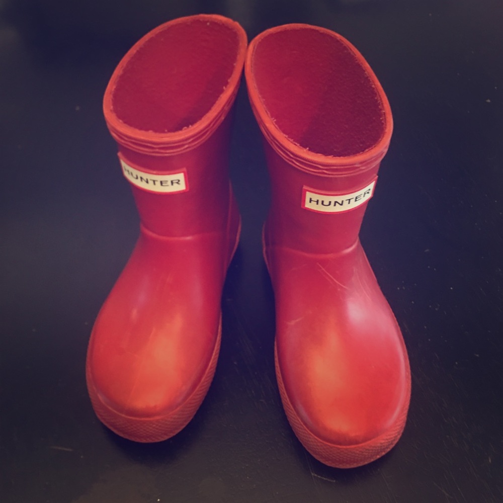 Red hunter boots