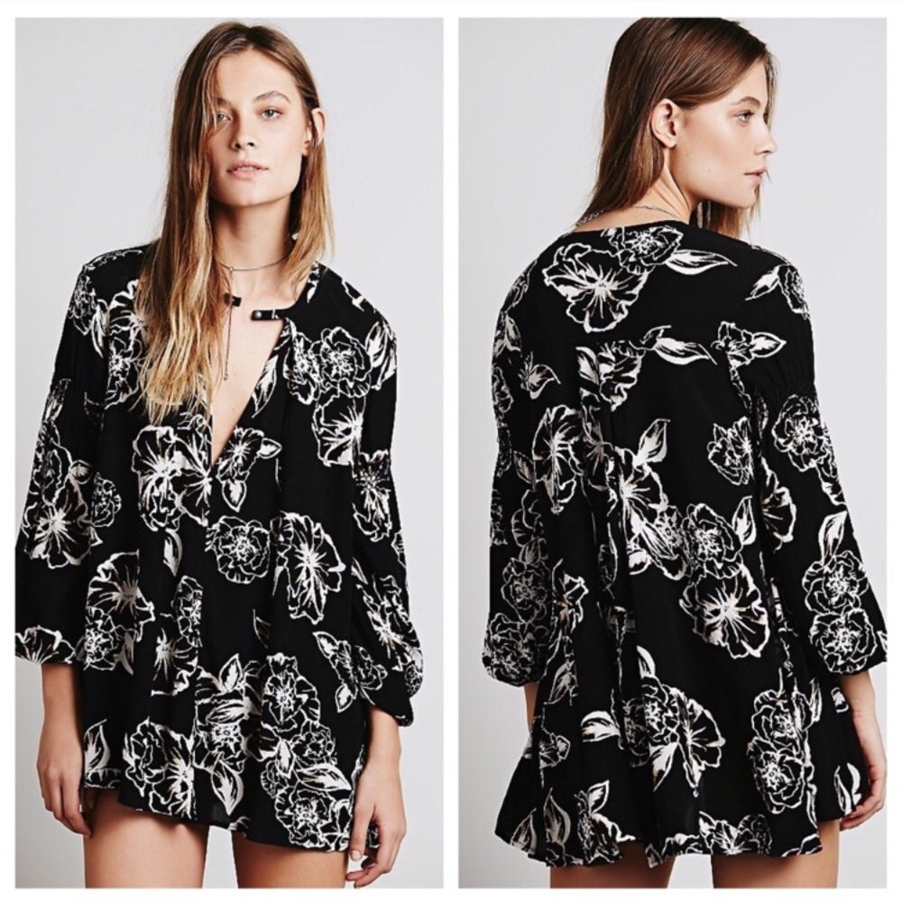 Free People Foil Print Swing Tunic