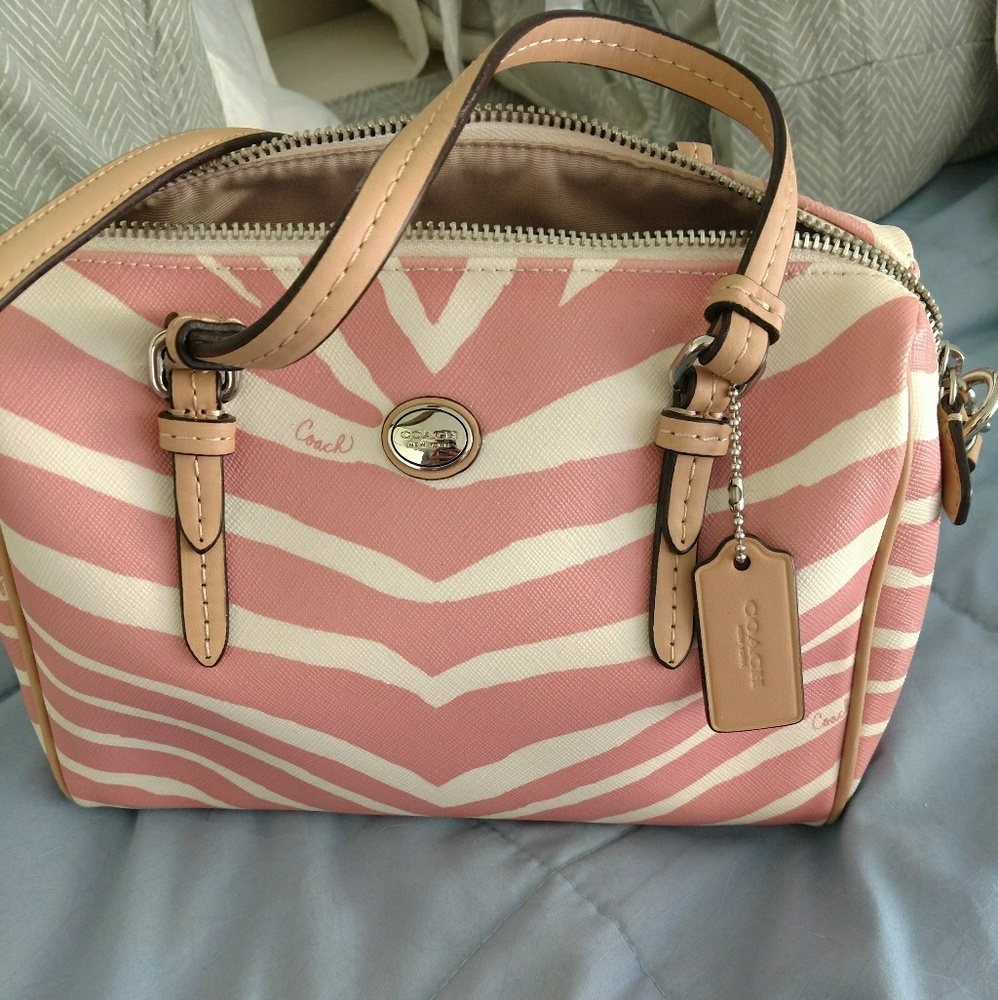 Coach pink zebra bag