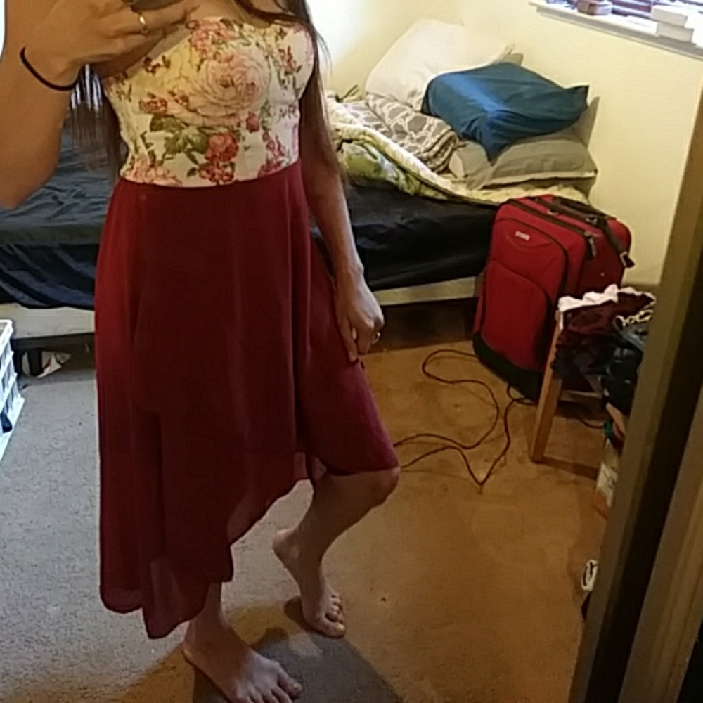 Strapless floral dress