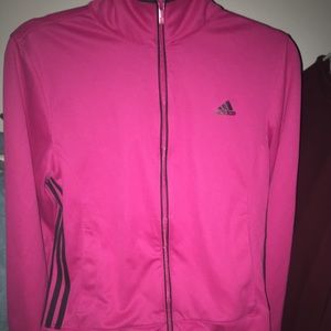 Pink & Black Zip Up Adidas Jacket