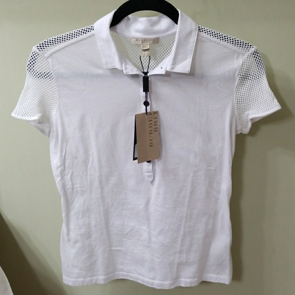 ❌SOLD❌Burberry Brit White Cotton Women's Polo S