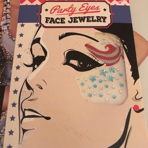 Party eyes face jewelry crystals patriotic NWT