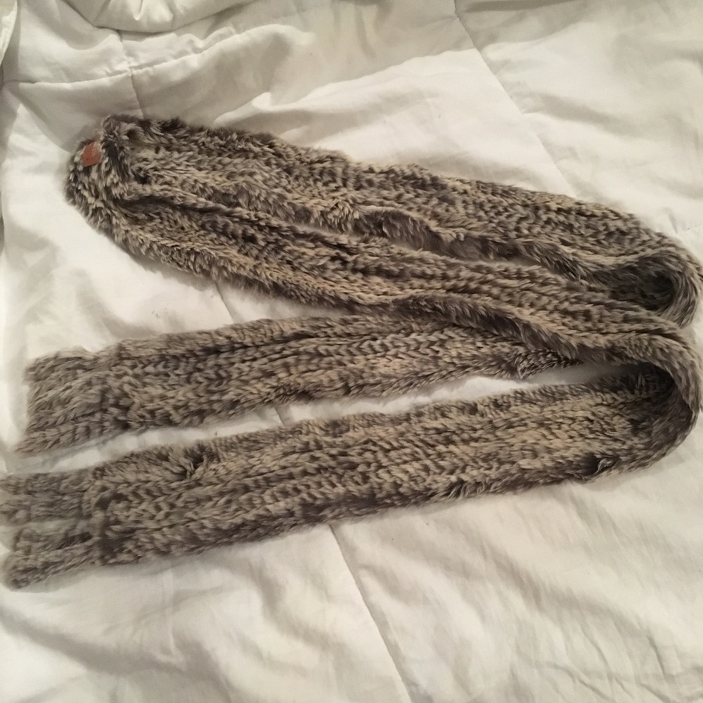 Sherry Cassin Long Rabbit Fur Scarf