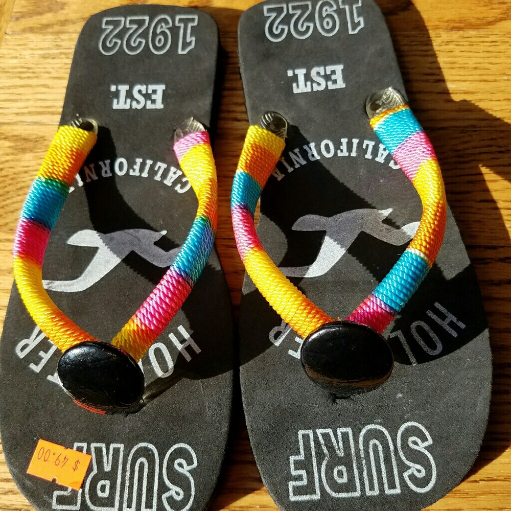 Hollister Multi Color Threaded Flip Flop