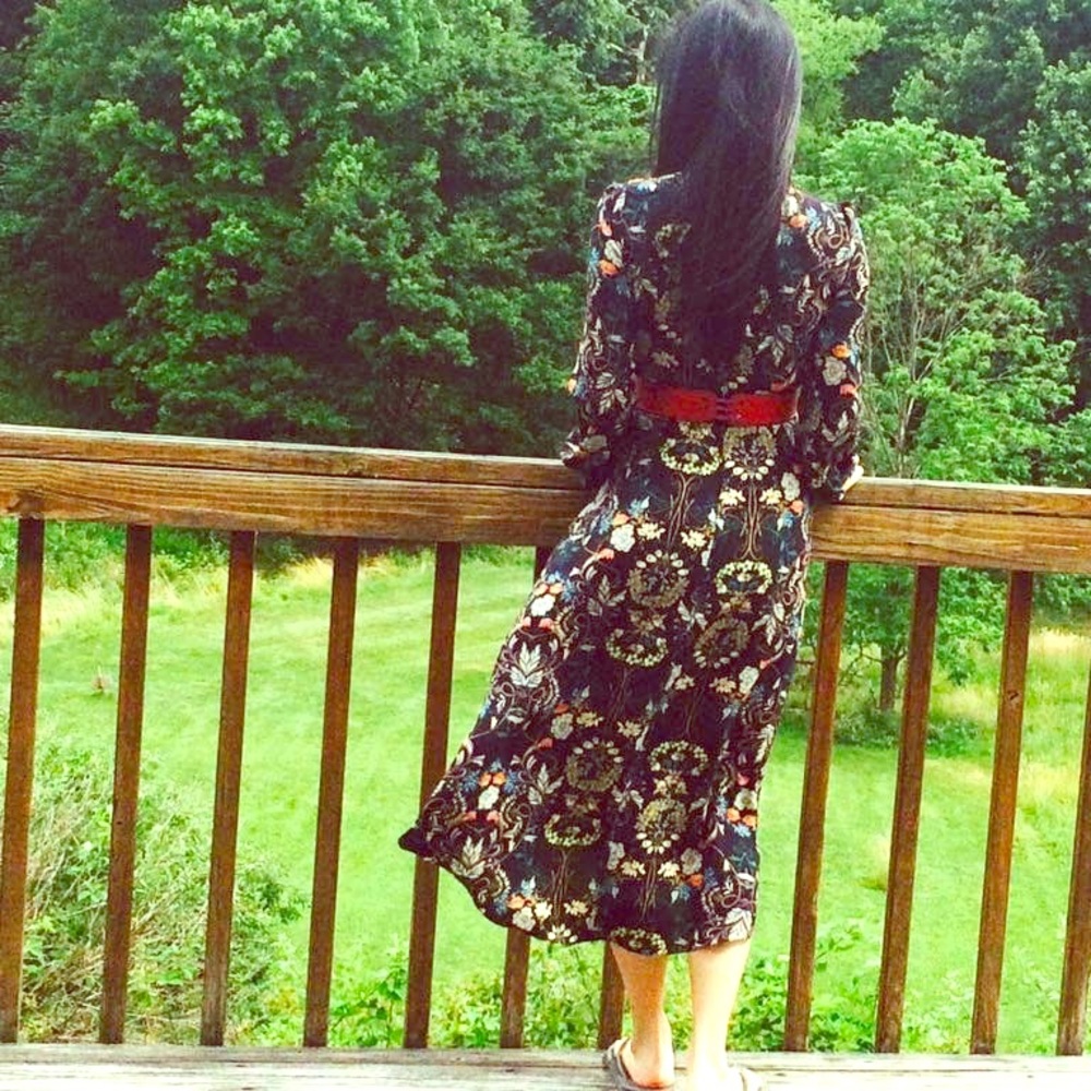 Zara Floral Print Midi Dress