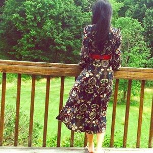 Zara Floral Print Midi Dress
