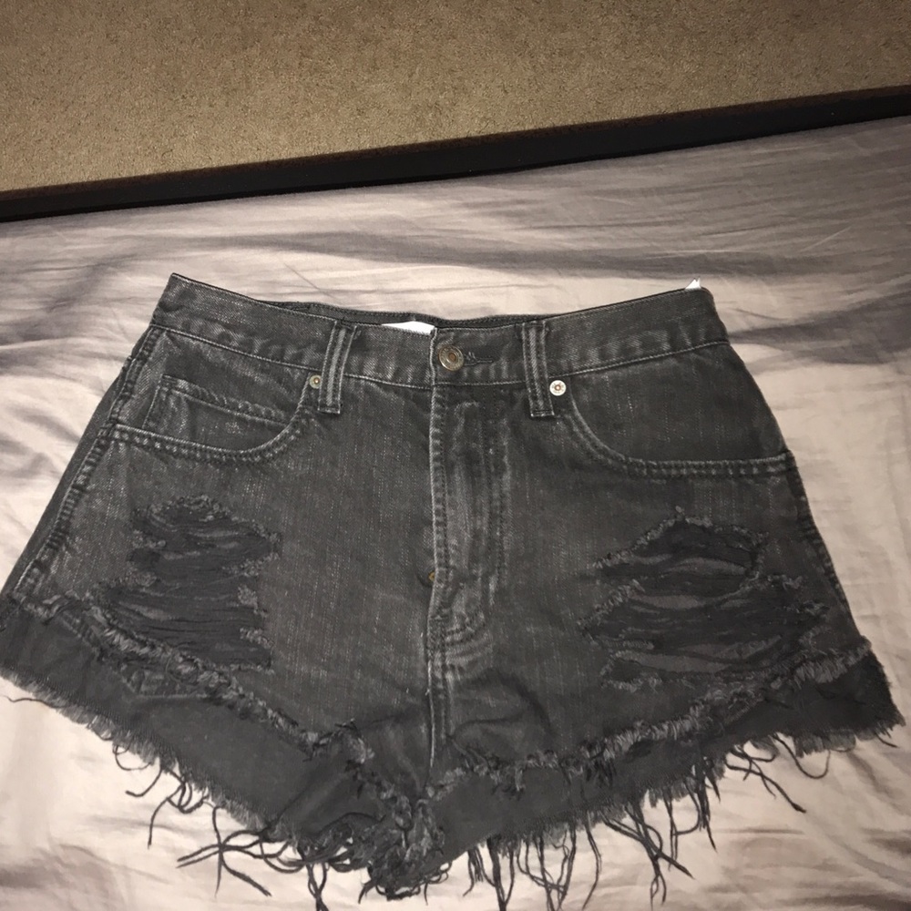 High waisted denim shorts