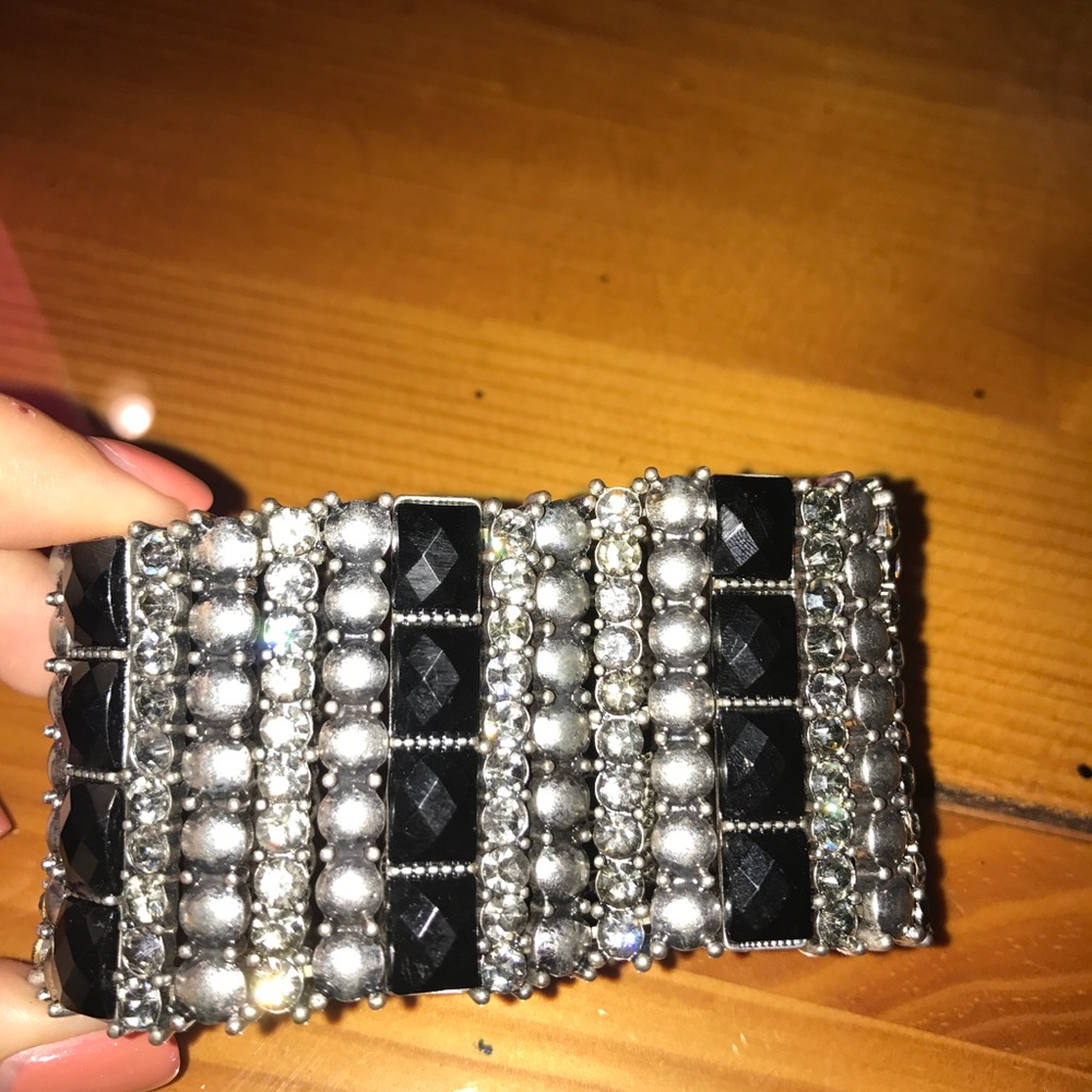 Black and silver bracelet