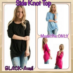 NEW✔ Side-Knot Tunic with 3/4 sleeves, Available in B͟L͟A͟C͟K͟