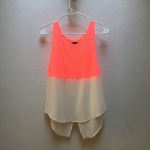 Neon Peach Tank Top Blouse