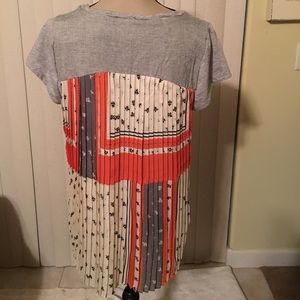 Anthropologie Gray Shirt mixed media NWT medium Anthropologie Gray Shirt mixed media NWT medium