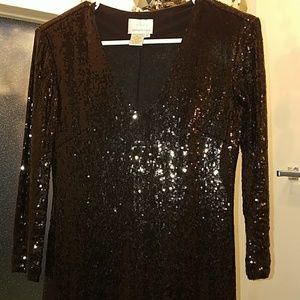 Black sequin party dress