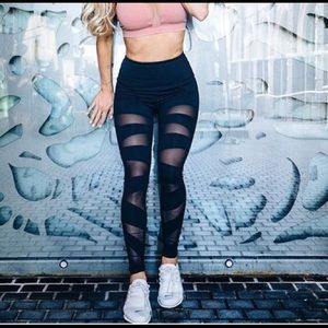 Black Anastasia mesh leggings