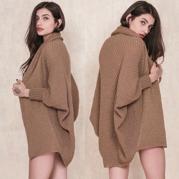 Mixed Knit Shawl Collar Cocoon Cardigan Sweater - Picture 4 of 7