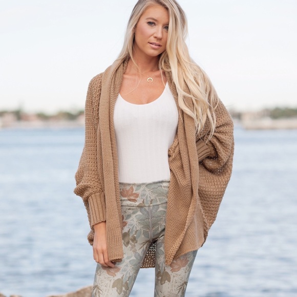 Mixed Knit Shawl Collar Cocoon Cardigan Sweater - Picture 5 of 7