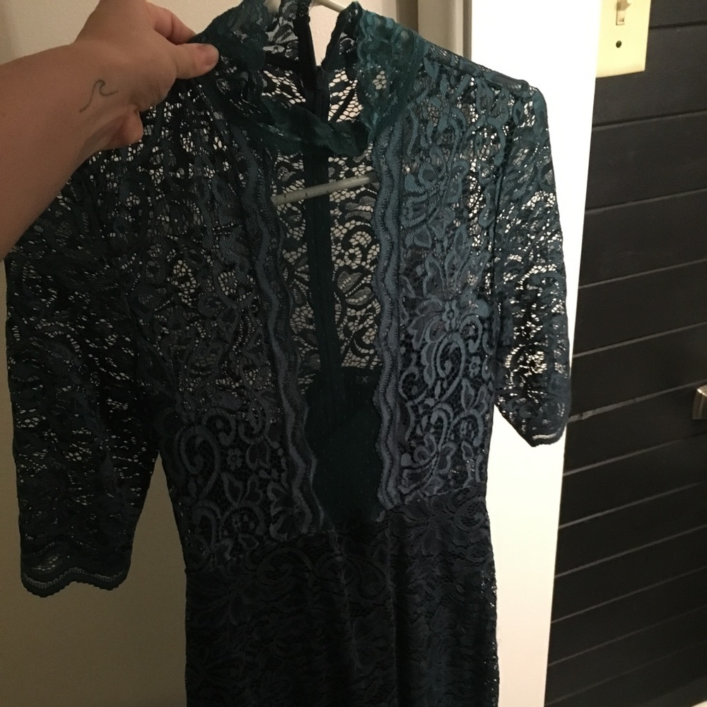 Green lace dress