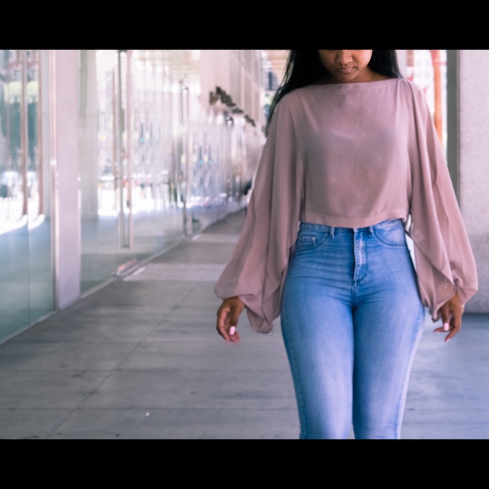 Mauve Sheer Crop Top