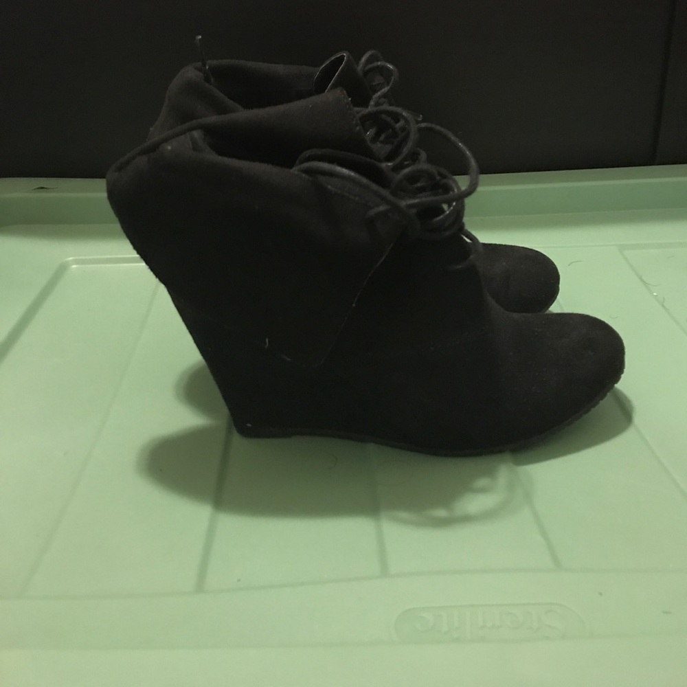 Black Wedge booties.