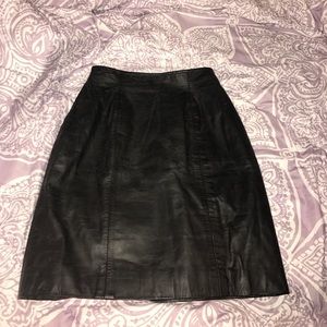 Black leather skirt