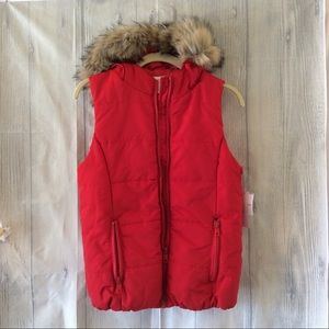 LIZ CLAIBORNE Red Puffy Vest Jacket