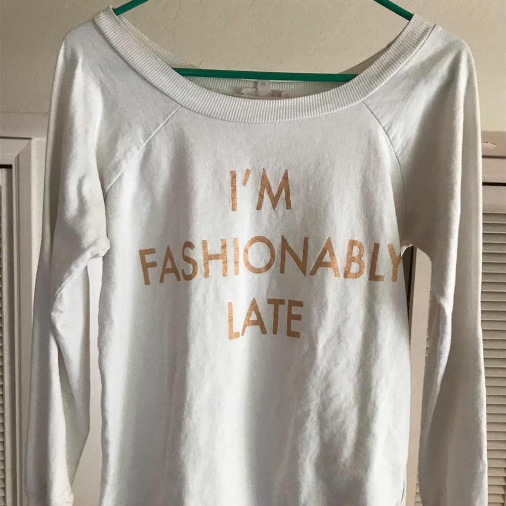 Cute off the shoulder white sweater for the fall!
