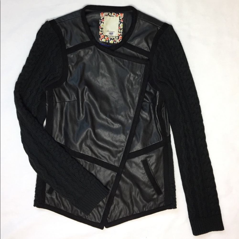 Anthropologie Elevenses Faux Leather Moto Jacket