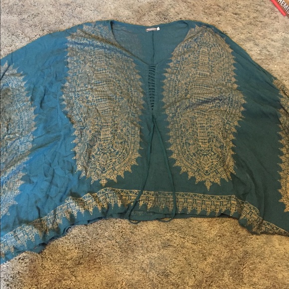 Loose blouse with drawstring tasles - Picture 1 of 4