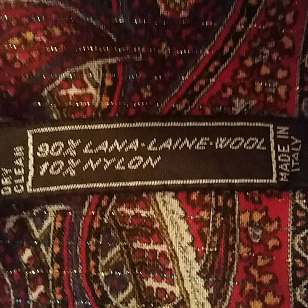 Vintage YSL Challis oversized gold/burgundy scarf - Picture 4 of 4