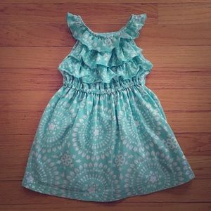 2T Carter's mint blue medallion ruffle sundress 2T Carter's mint blue medallion ruffle sundress