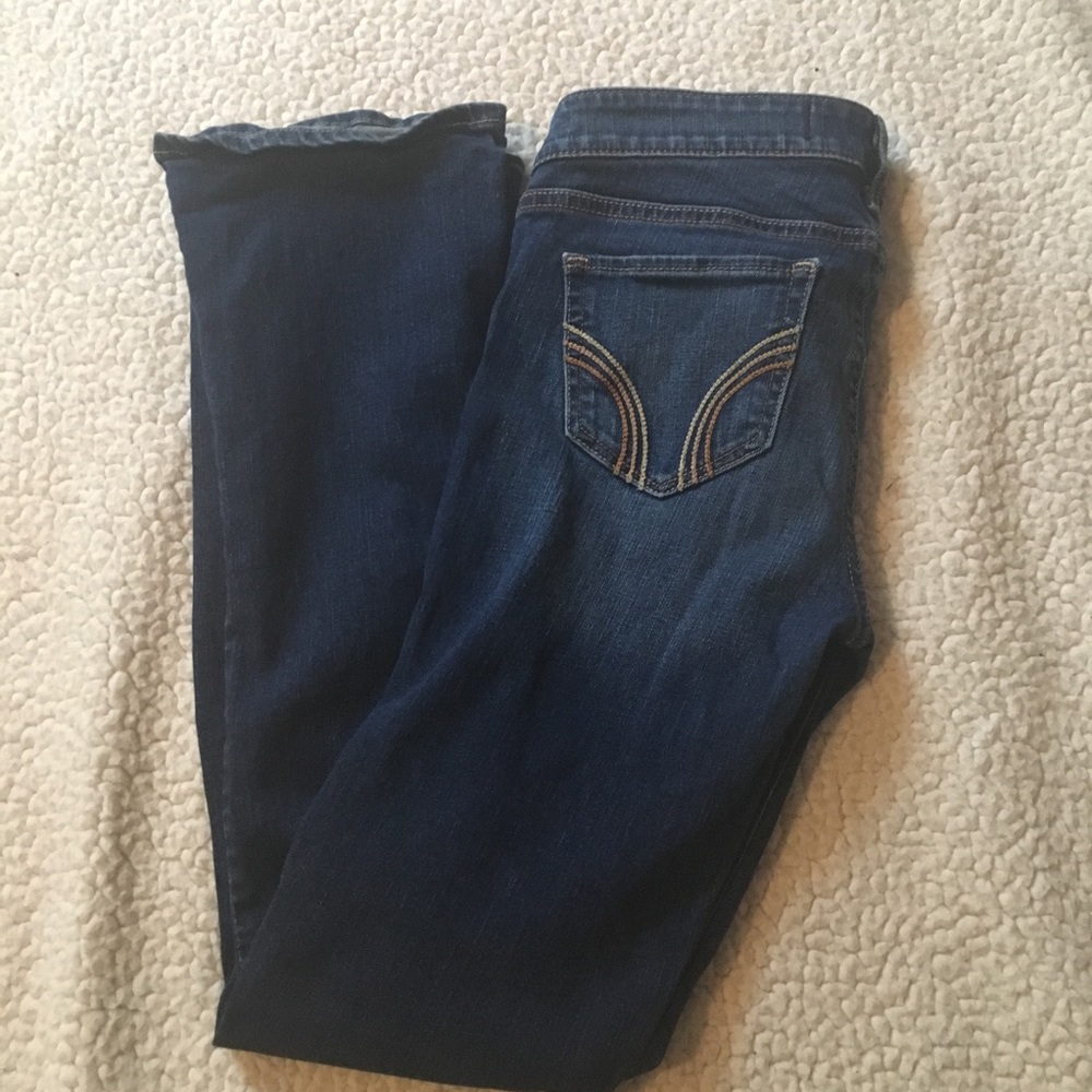Hollister 5s Jeans Dark Wash Sand Blasting