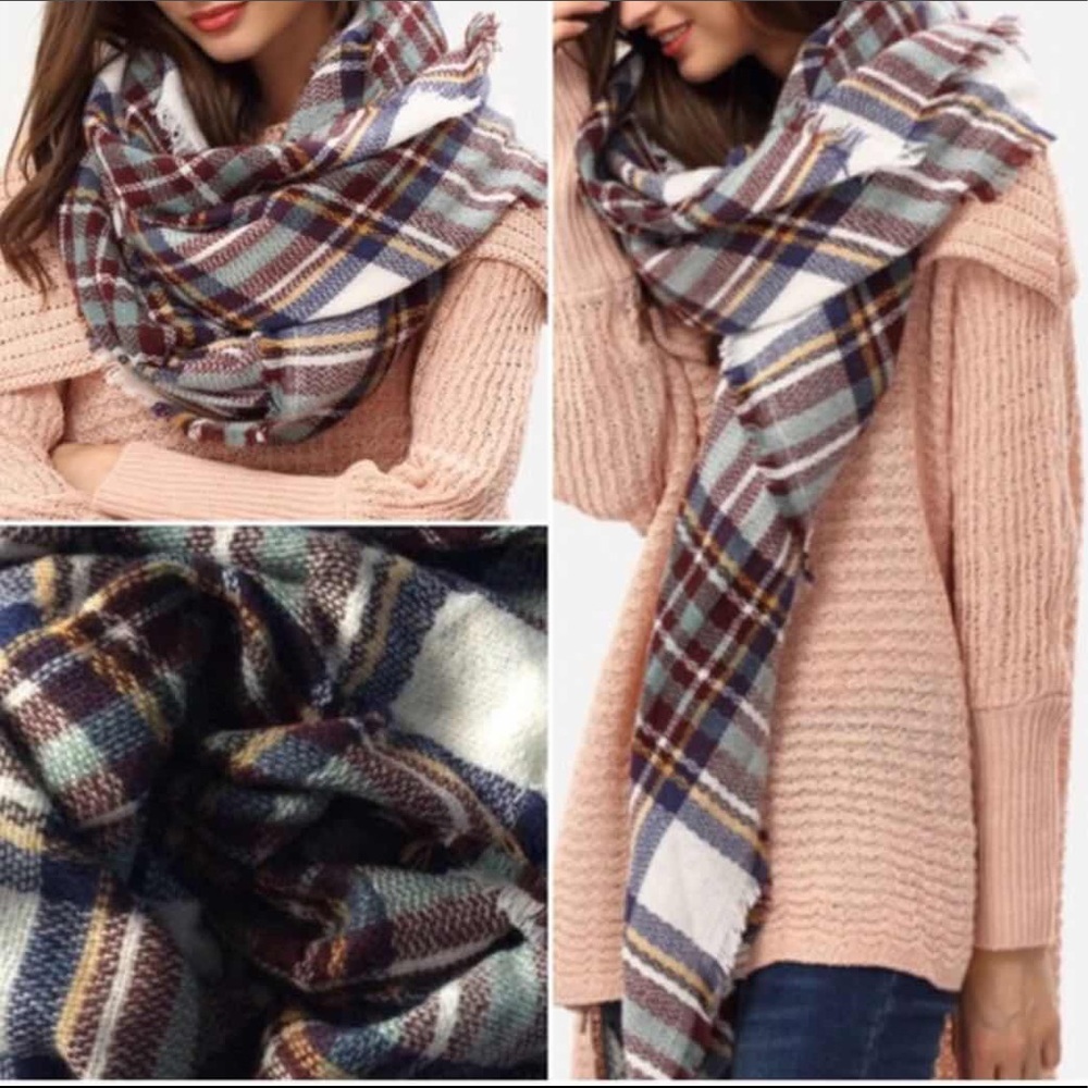 🌲🌲🌷New purple+Green Tartan Blanket Scarf