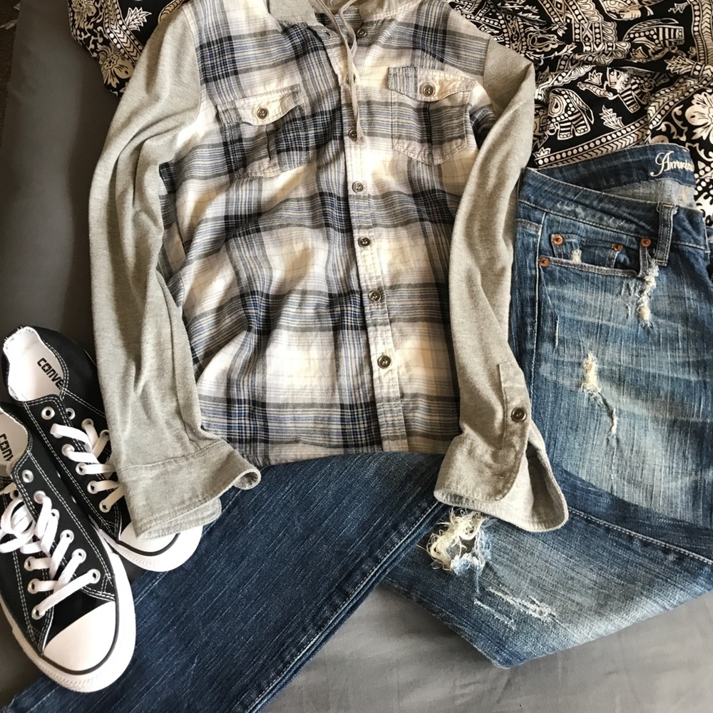 Plaid Flannel With Hood