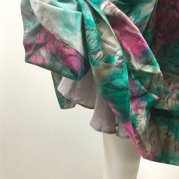 Elizabeth James Strapless Floral Dress Corset Silk - Picture 7 of 9